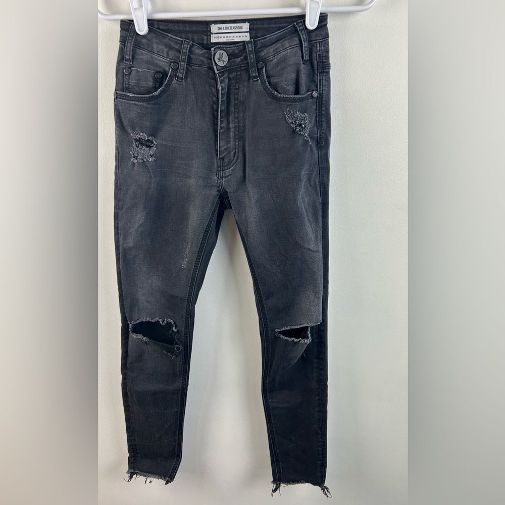 One X OneTeaspoon womens sz 23 High Waist Freebird II Jeans Raw Hem distressed